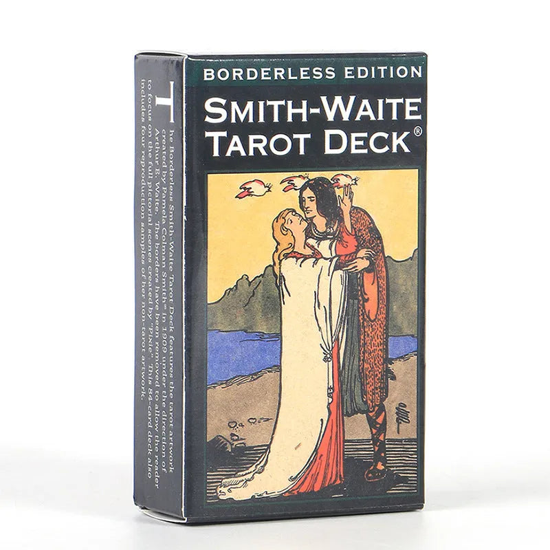 Borderless Waite tarot cards, 78-card coated paper deck, 10.3 x 6cm cards with box and electronic manual