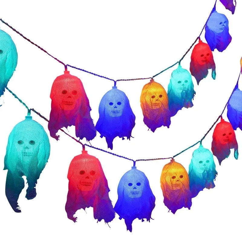 Halloween battery-operated coloured LED lights for indoor wall decoration with 10 or 20 heads