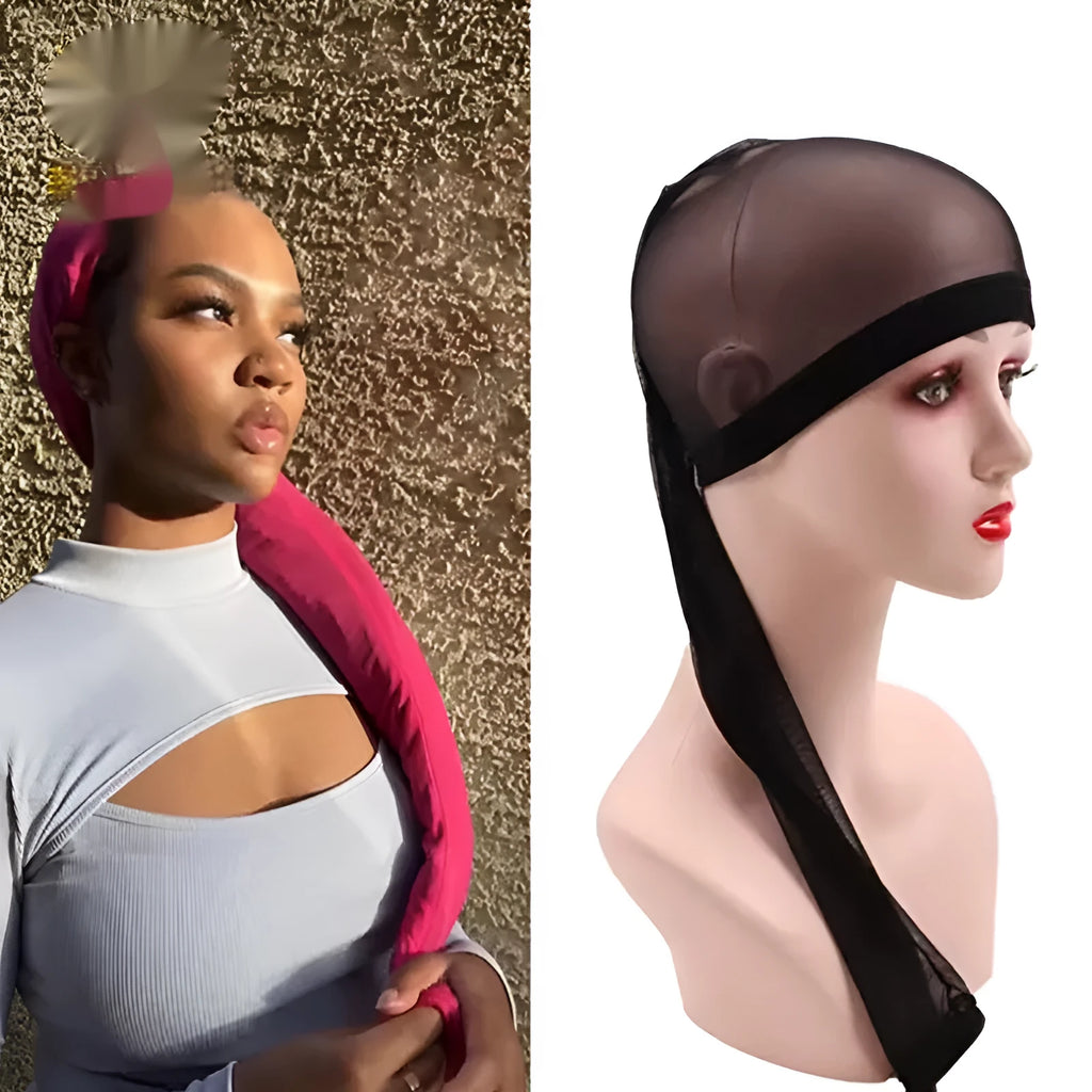 Spandex wig mesh cap in seven colour options with breathable construction for long hair wigs