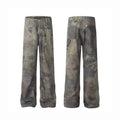Men's straight leg camouflage jeans with digital printing in picture colour finish