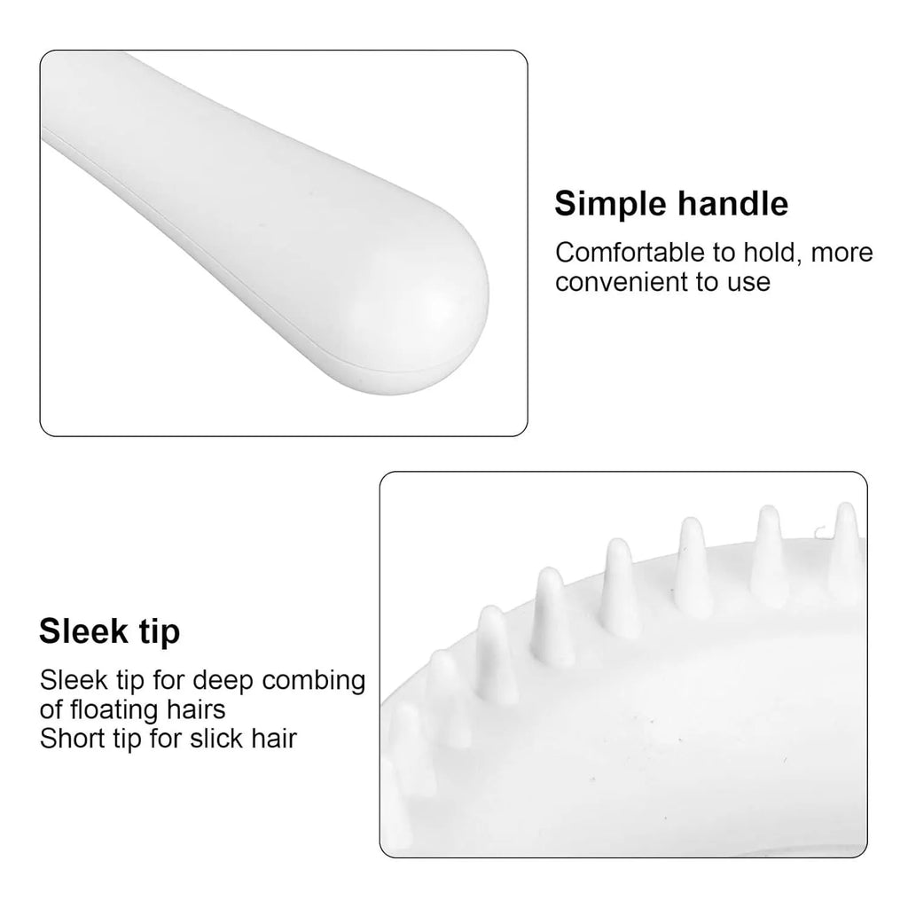 Blue and white double-sided pet grooming brush with deshedding comb and massage tool
