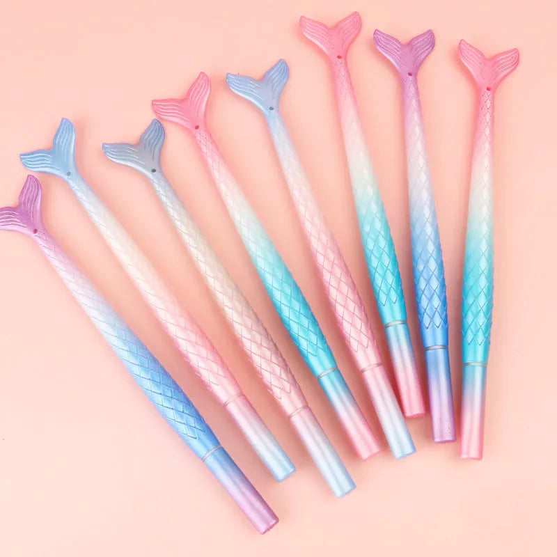 Mermaid cartoon character ballpoint pen with 0.38mm fine tip in random colour selection