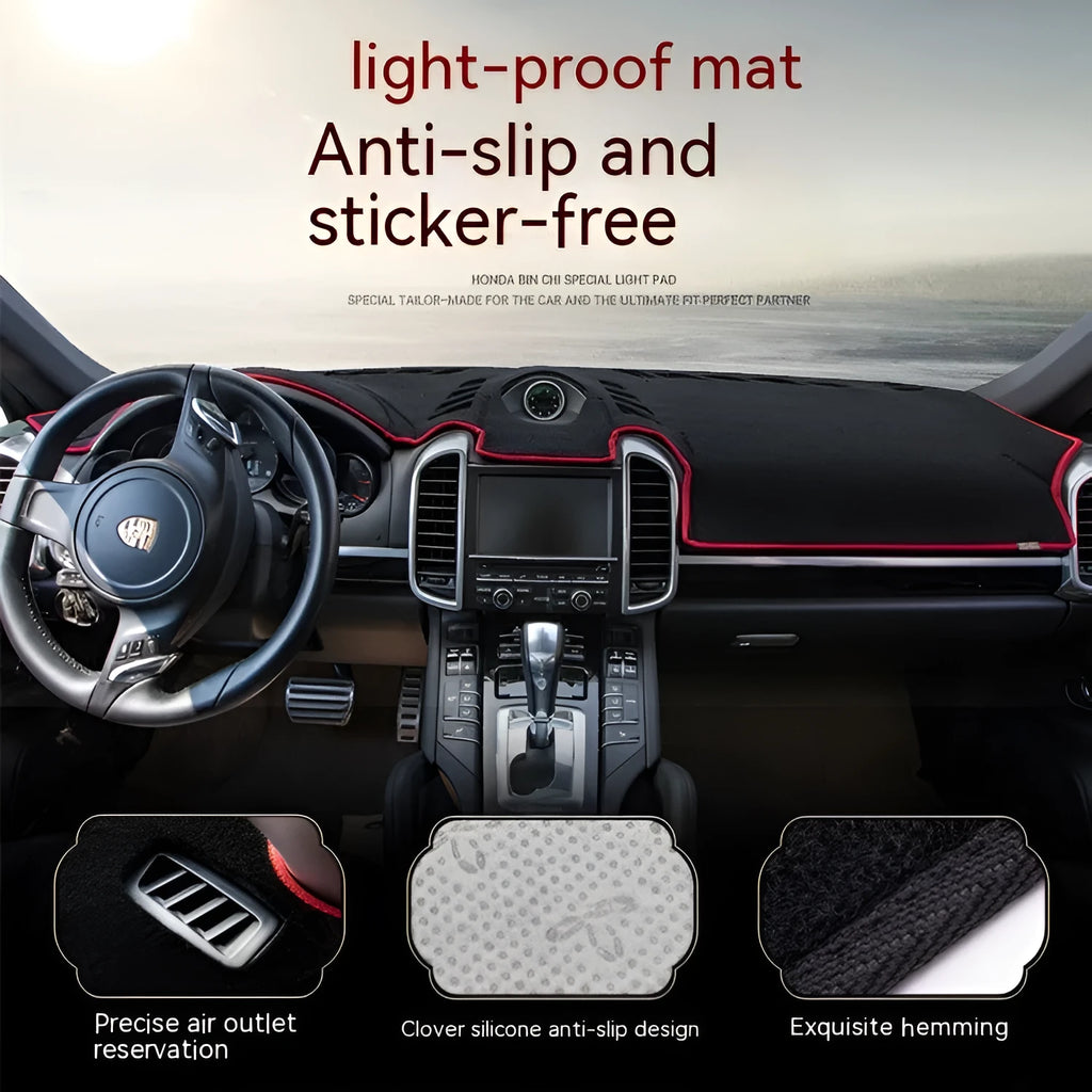 Silicone non-slip dashboard pad for old Toyota Prado in black with coloured edge trim options
