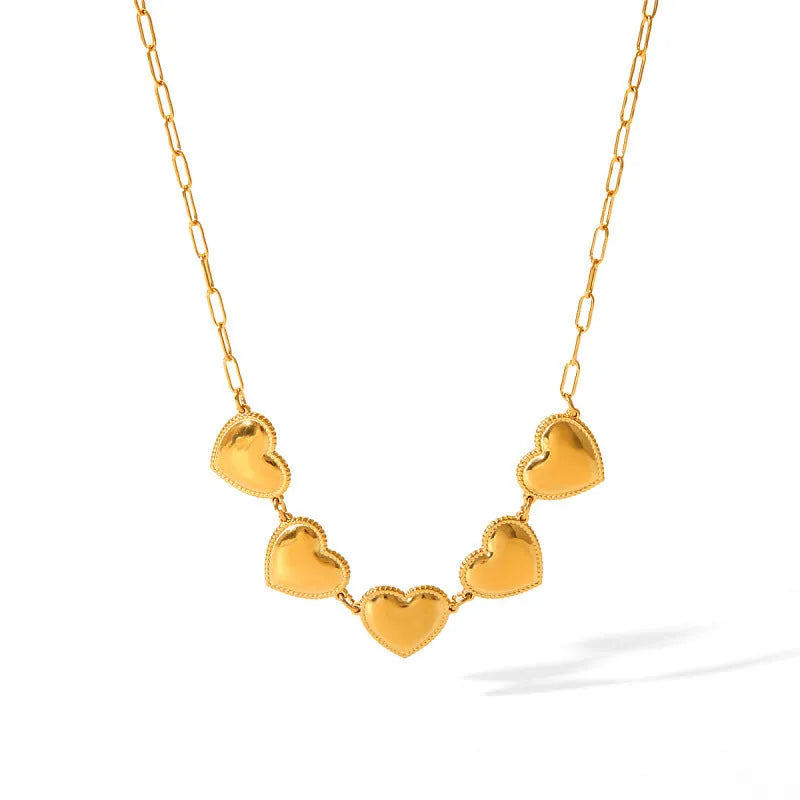 Stainless steel heart necklace with electroplated finish in HC-N40093 colour