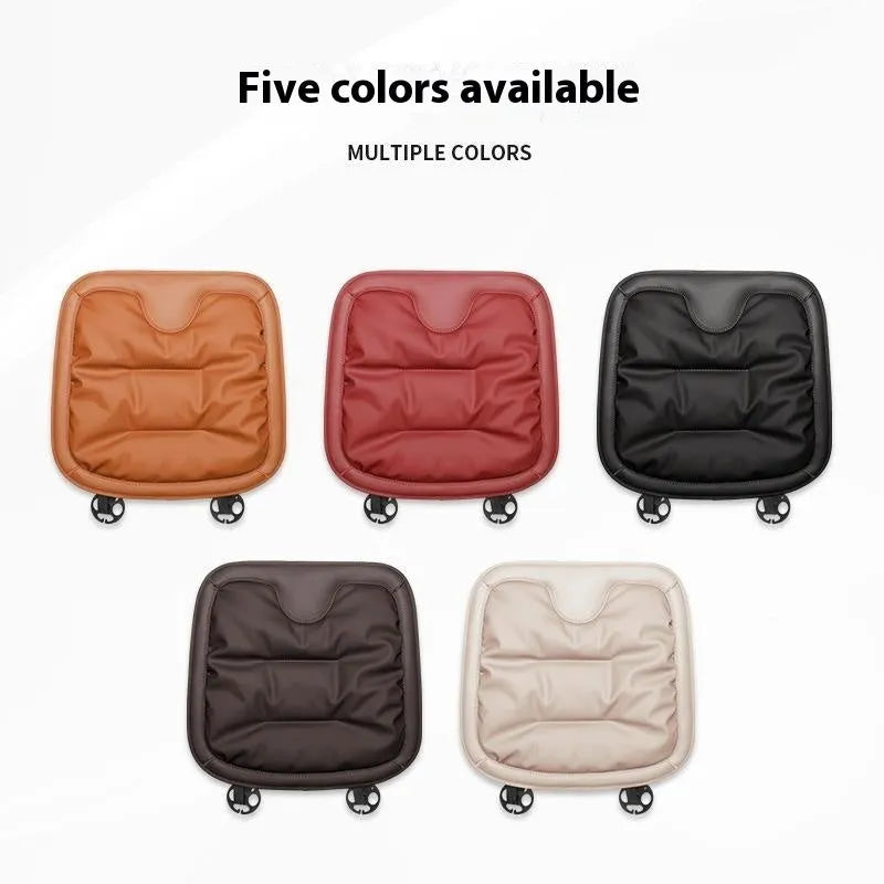 Anti-fouling leather car seat cushion in three-piece set for front and rear seats, colour option shown