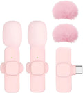 Pink K1K9 one-drag noise reduction radio wool microphone with receiver and USB adapter