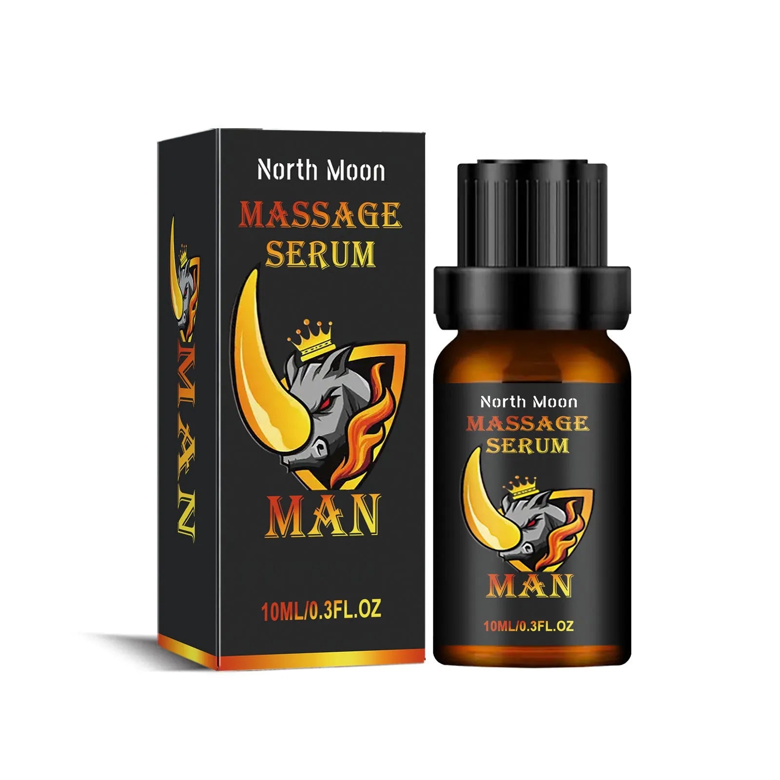 10ml bottle of men's body care essential oil blend with ginger root oil and vitamin E