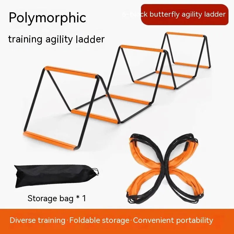 Butterfly ladder children's physical fitness equipment with jump grid in multiple length options