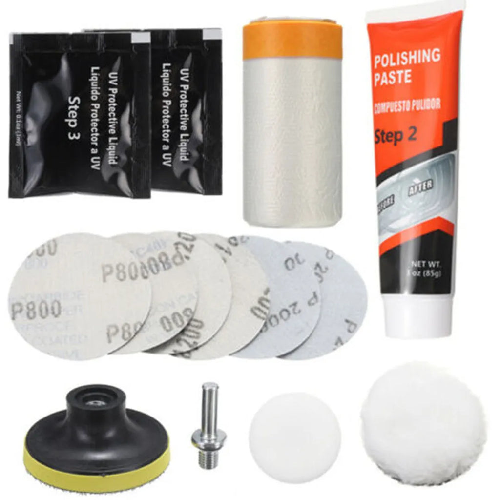 Carbon steel headlight repair tool for vehicle and machine maintenance