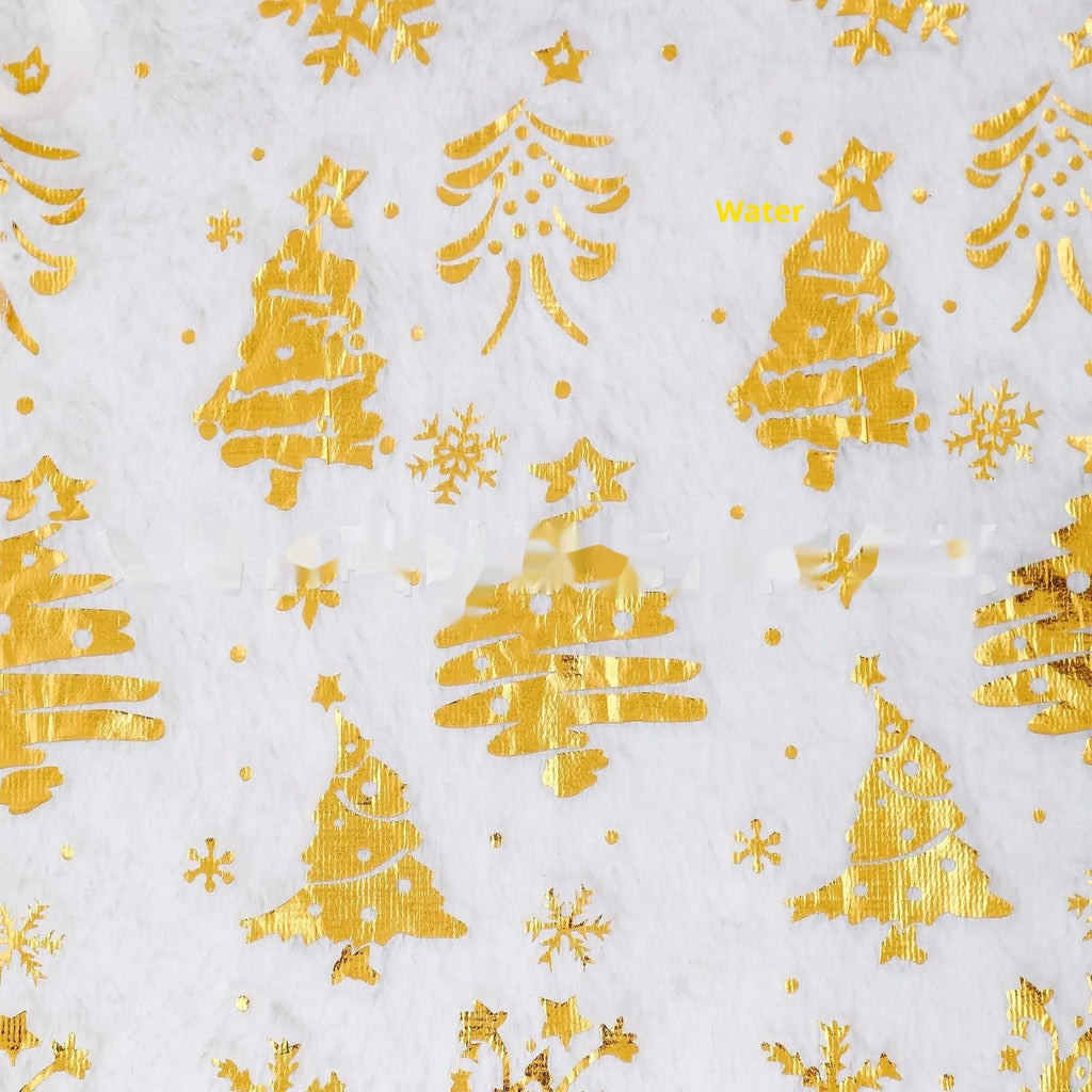 Christmas tree group design plush doormat with snowflake motifs in multiple size options