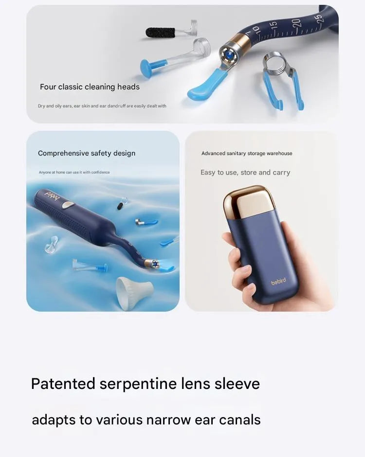 Bebird 3Plus smart visual ear scoop wireless WiFi ear cleaning set with camera in blue