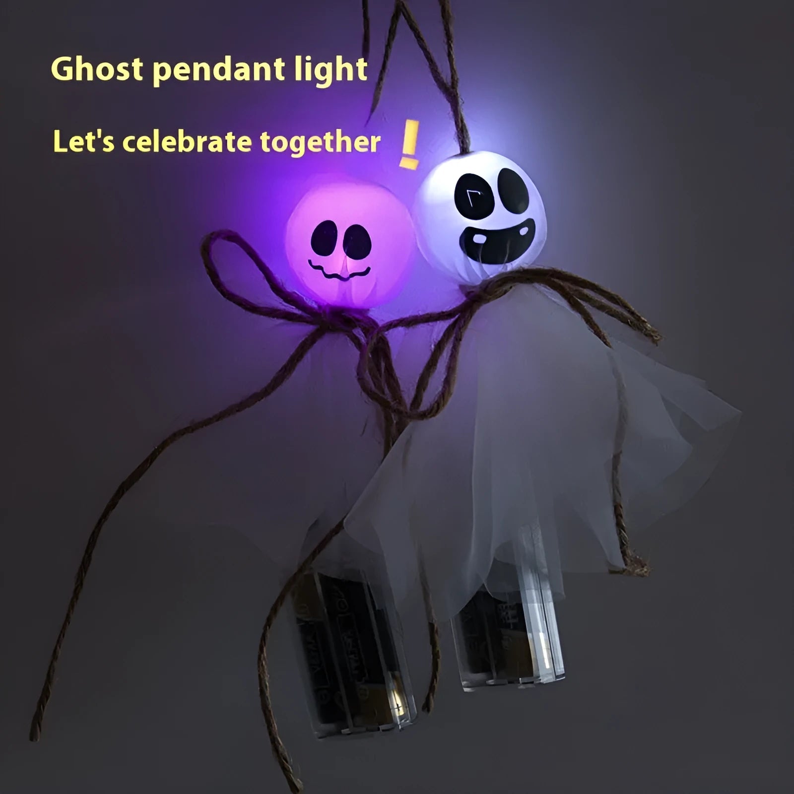 Halloween LED lighting chain with colourful ghost lights for venue decoration