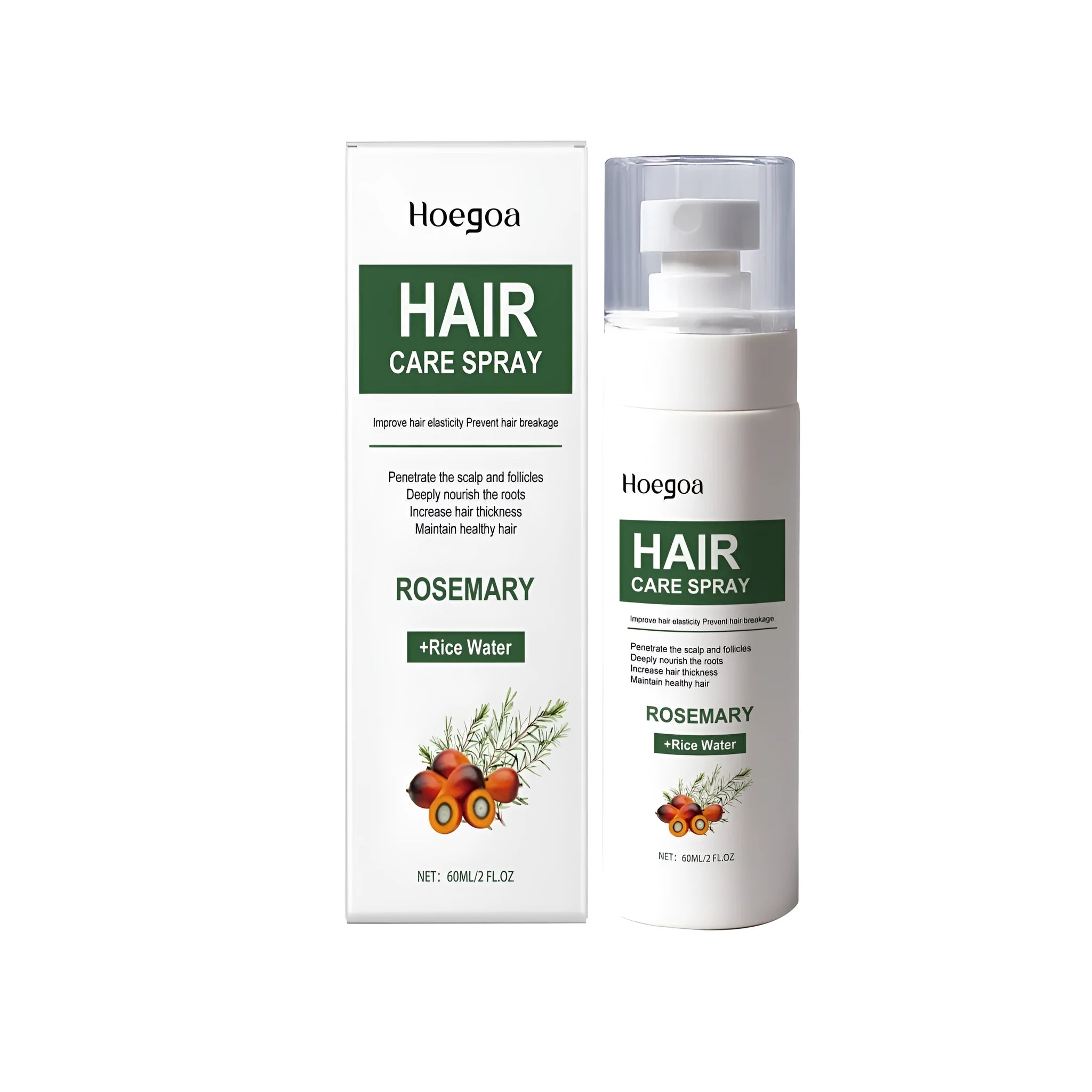 60ml bottle of rosemary hair care spray with botanical oils
