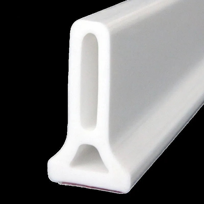 Flexible silicone bathroom water blocking strip in black, gray, and white colour options for shower room dry-wet separation