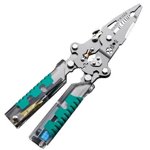 Thickened multi-functional electric pointed pliers wire stripper with rust prevention, 8.8 inch length