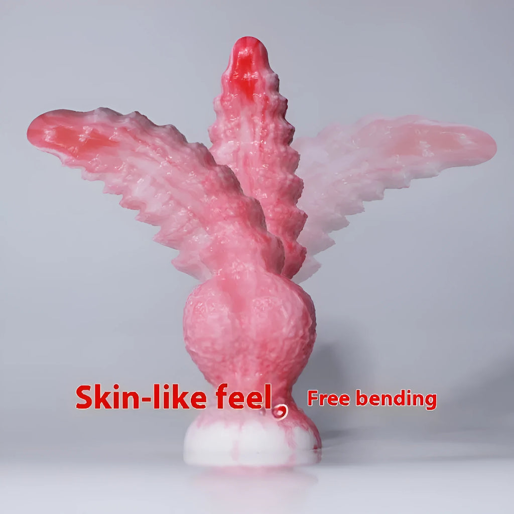 Pink platinum silicone penis-shaped masturbation device for women.