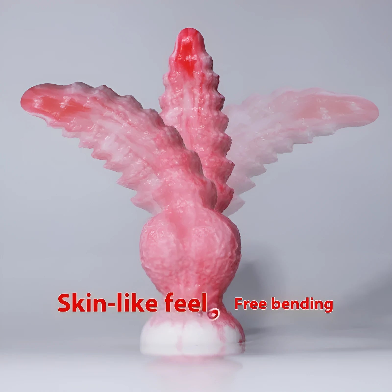 Pink platinum silicone penis-shaped masturbation device for women.