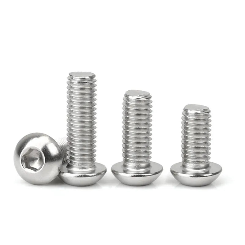 Stainless steel half round head pan head hexagon screw with whitewash finish