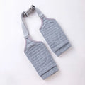 Blue dog knee protector with extra-thick padded elbow patch and adjustable buckle, shown with matching scarf