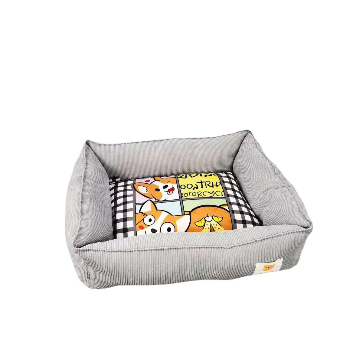 A light blue velvet dog nest bed with plush PP cotton filling, shown in a 50x40cm size.
