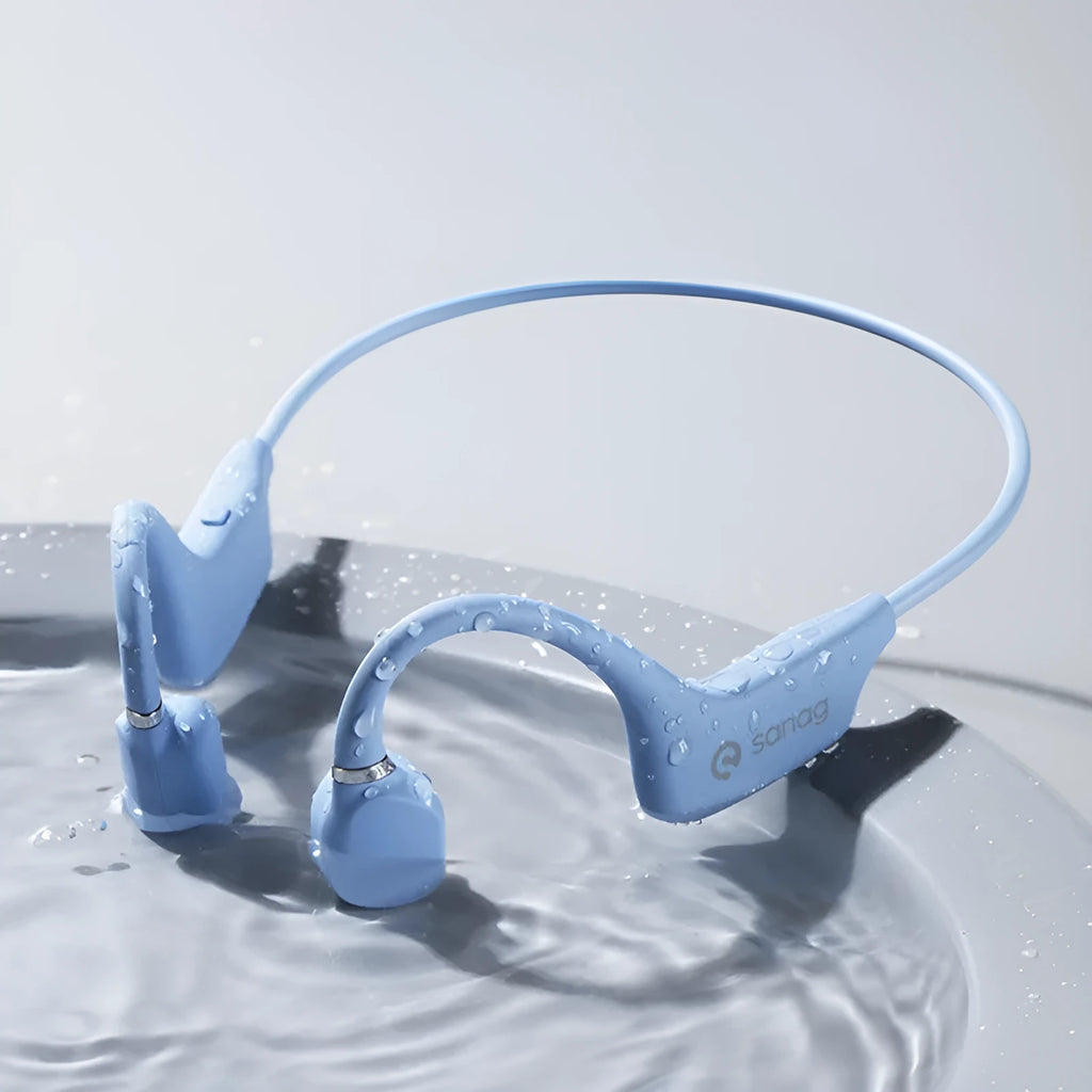 Bone conduction wireless Bluetooth headset with hanging neck design in multiple colour options