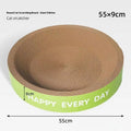 Large round green cat scratching bed with sisal scratching surface and fabric sleeping area
