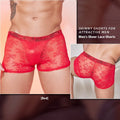 Men's nylon lace boxers in black, white, and red colours with elastic waistband free size design