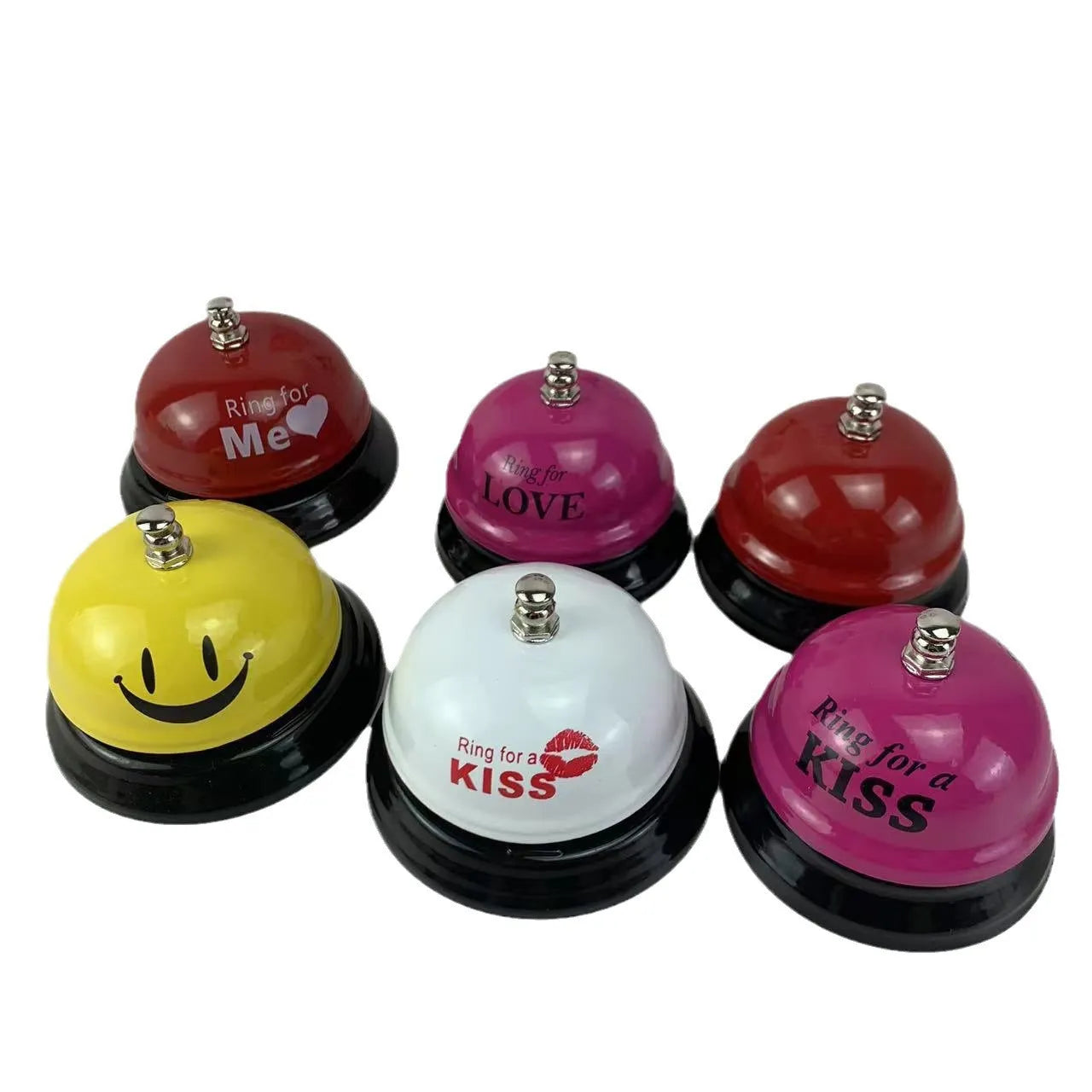 Iron game alarm bell available in twelve colours including Red Me, Rose Kiss, and Green Tea