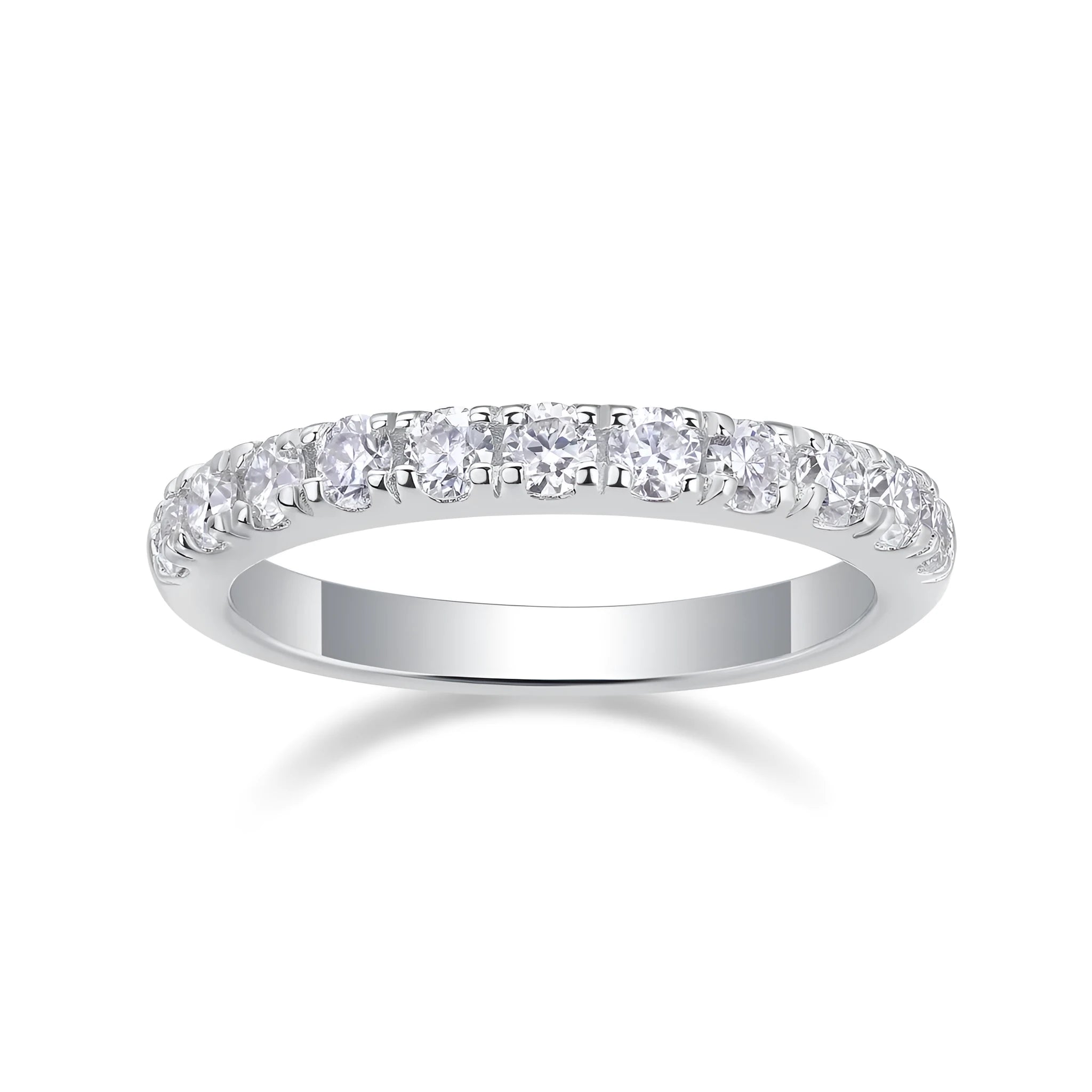 Parallel World moissanite wedding ring set in gold and rose gold on a gift box