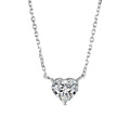 Women's silver-coloured heart necklace with simple copper pendant on chain
