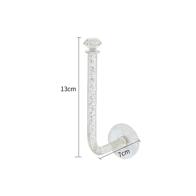 White plastic diamond crystal storage hook large size 13x7x4cm for wall organisation