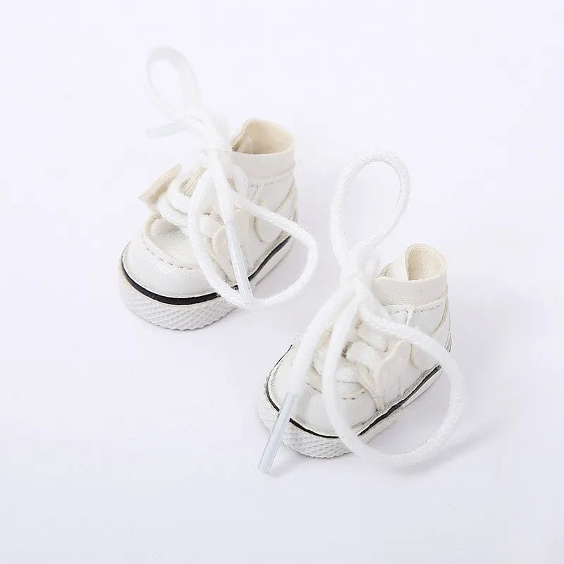 17cm doll replacement shoes in multiple colours including black boots, pink heels, and white leather shoes