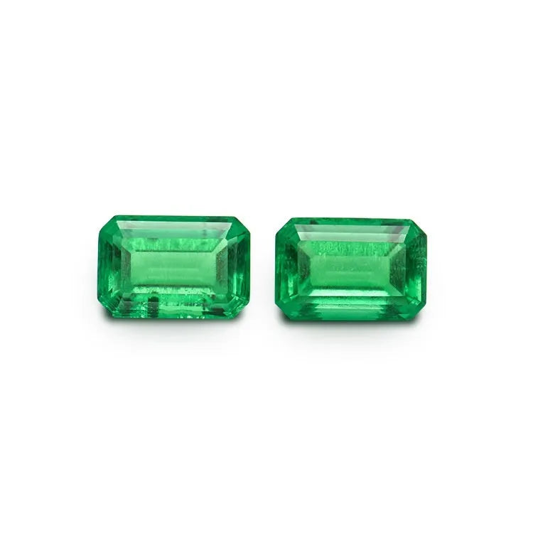 Columbia green cultivated emerald loose stones in round and rectangular grandmother cut sizes for jewellery making