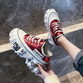 Newspaper Trifle Bottom trendy casual heightening sneakers in black microfibre leather