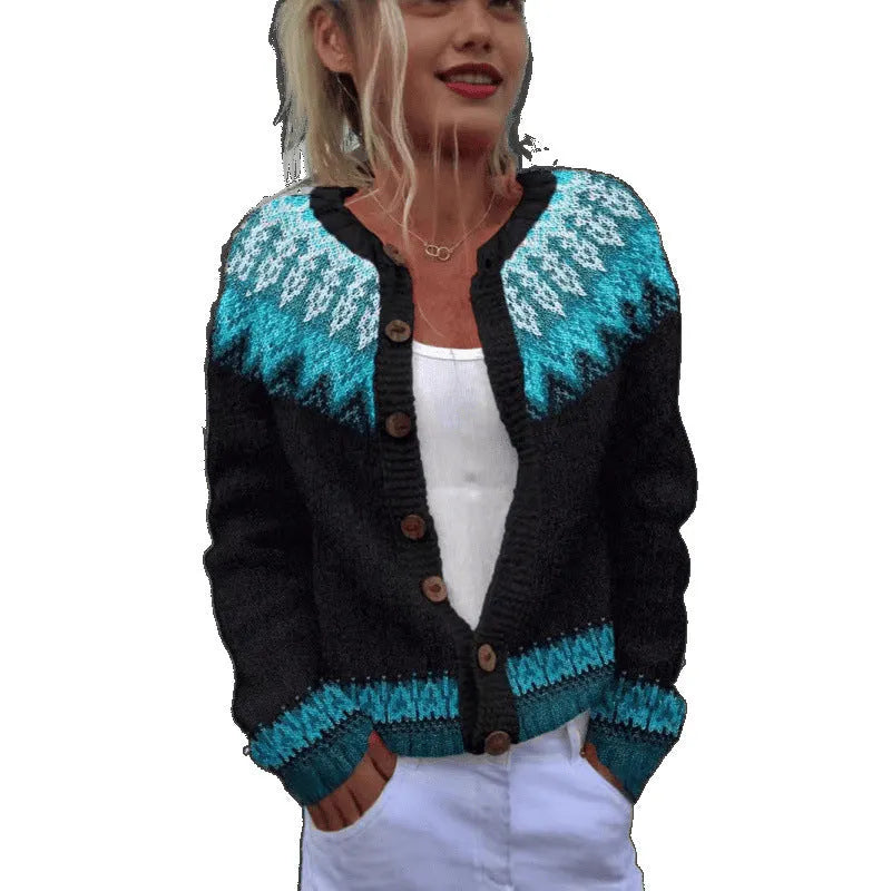 Yellow digital print cardigan coat with 3D stereoscopic pattern, regular sleeves, gentle cardigan style.