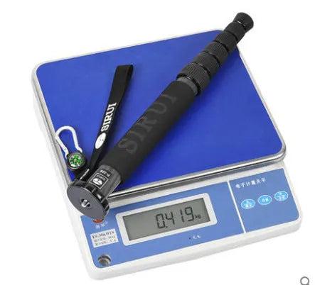 Black carbon fibre camera monopod collapsed to 380mm with six extension sections