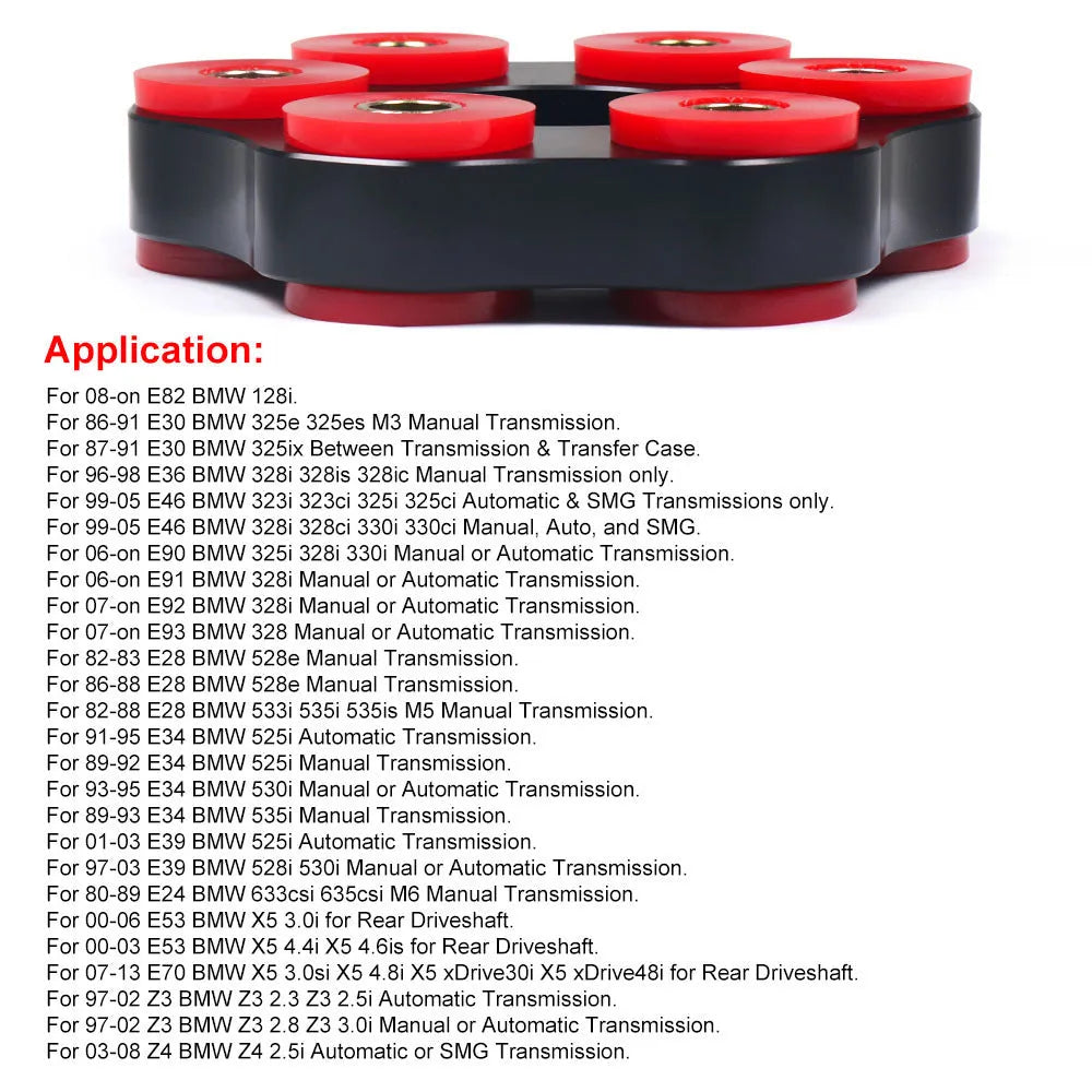 Red polyurethane aluminium drive shaft connecting plate bracket for BMW E46 E36 E30 and E28 models
