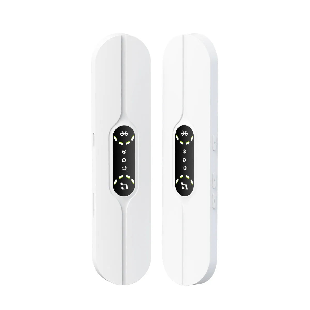Bone conduction wireless Bluetooth music box in black with USB recharge port and timing control buttons