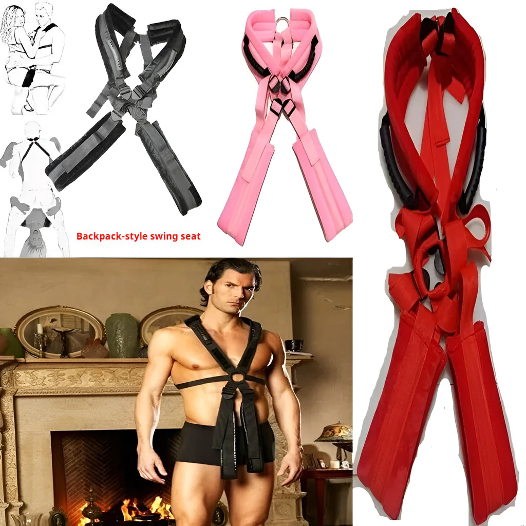 Nylon backpack swing couple binding auxiliary supply in black pink and red colour options