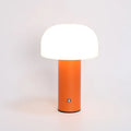 USB table lamp with dual power options in white, black, orange, or green colour combinations