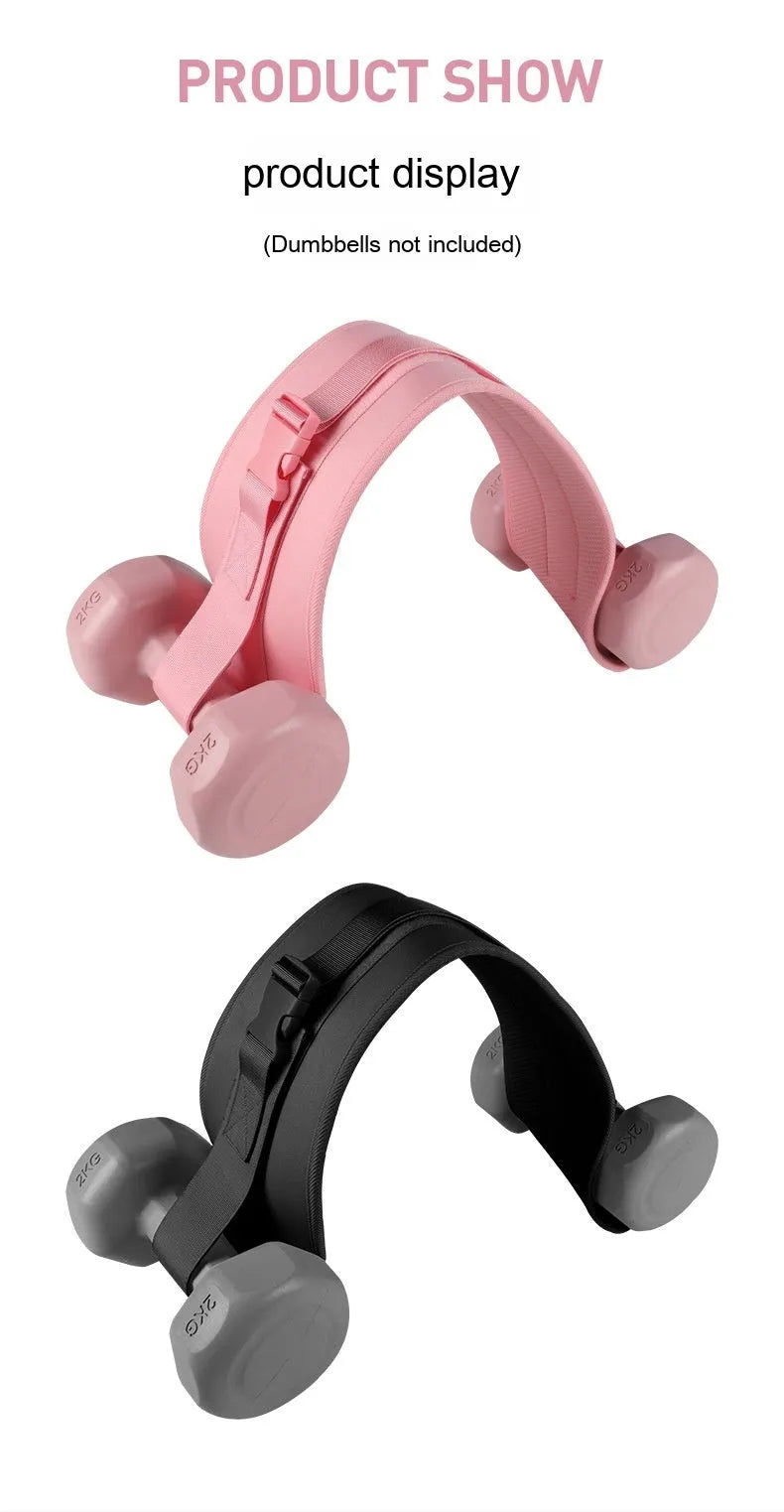 Black or pink weight-bearing hip bridge fitness belt for dumbbell barbell training