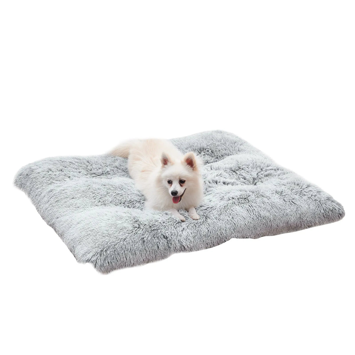 Washable long plush dog bed mat in four sizes for sofa, kennel, and floor use