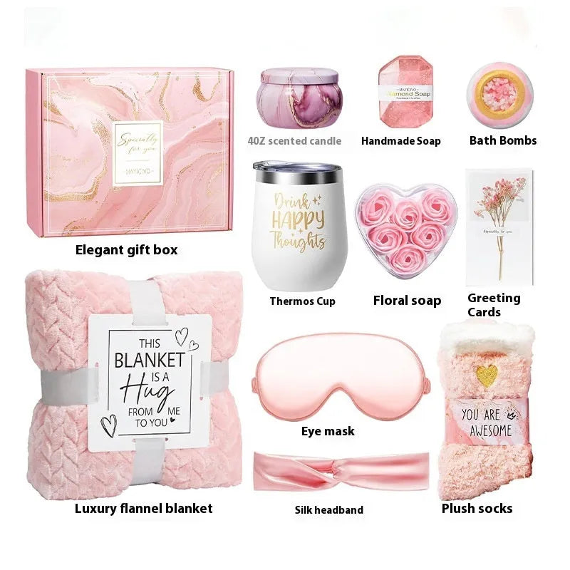 Aromatherapy candle and soap bath gift set in modern simplicity style, plastic construction.