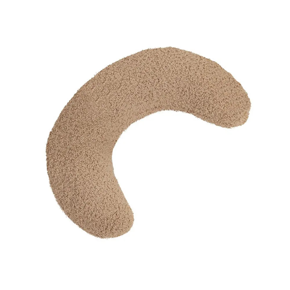 Blue U-shaped cat pillow with adjustable neck collar for ergonomic support