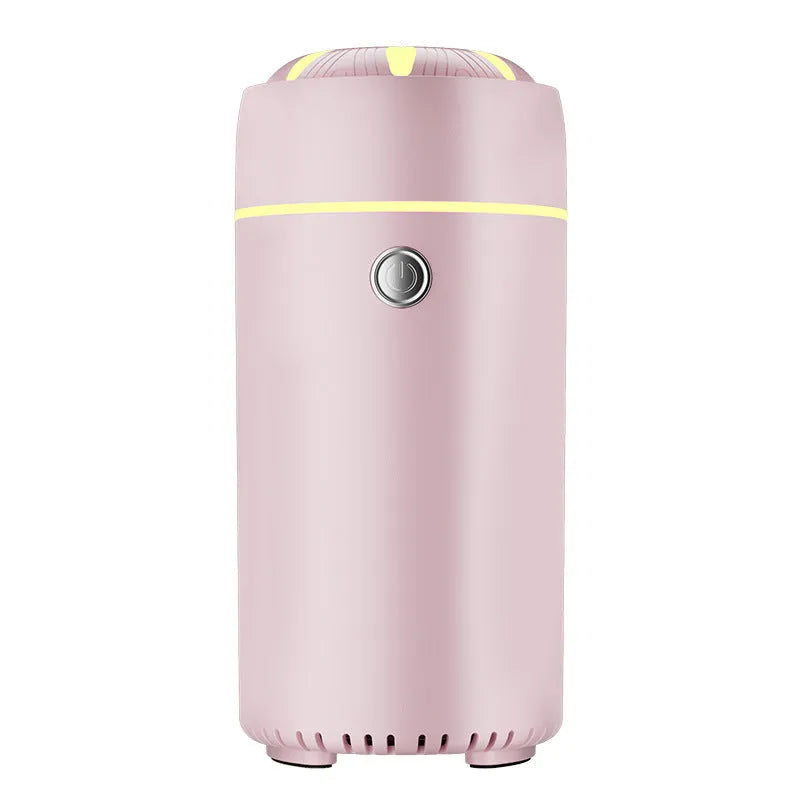 Car aroma diffuser ultrasonic essential oil humidifier in column shape 69x146mm USB powered plastic