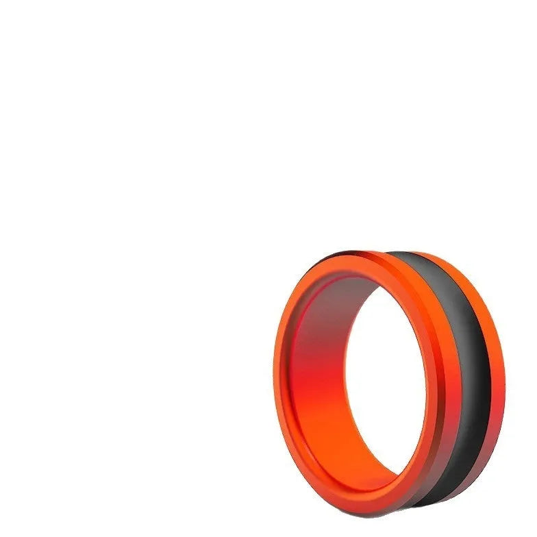 Orange and silver alloy fishing hand guard pull loop tool with non-slip grip design