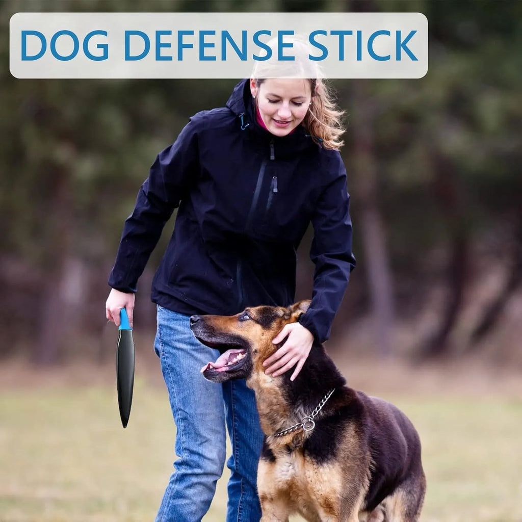 Blue handled nylon dog break stick for training and chewing, 35cm long.