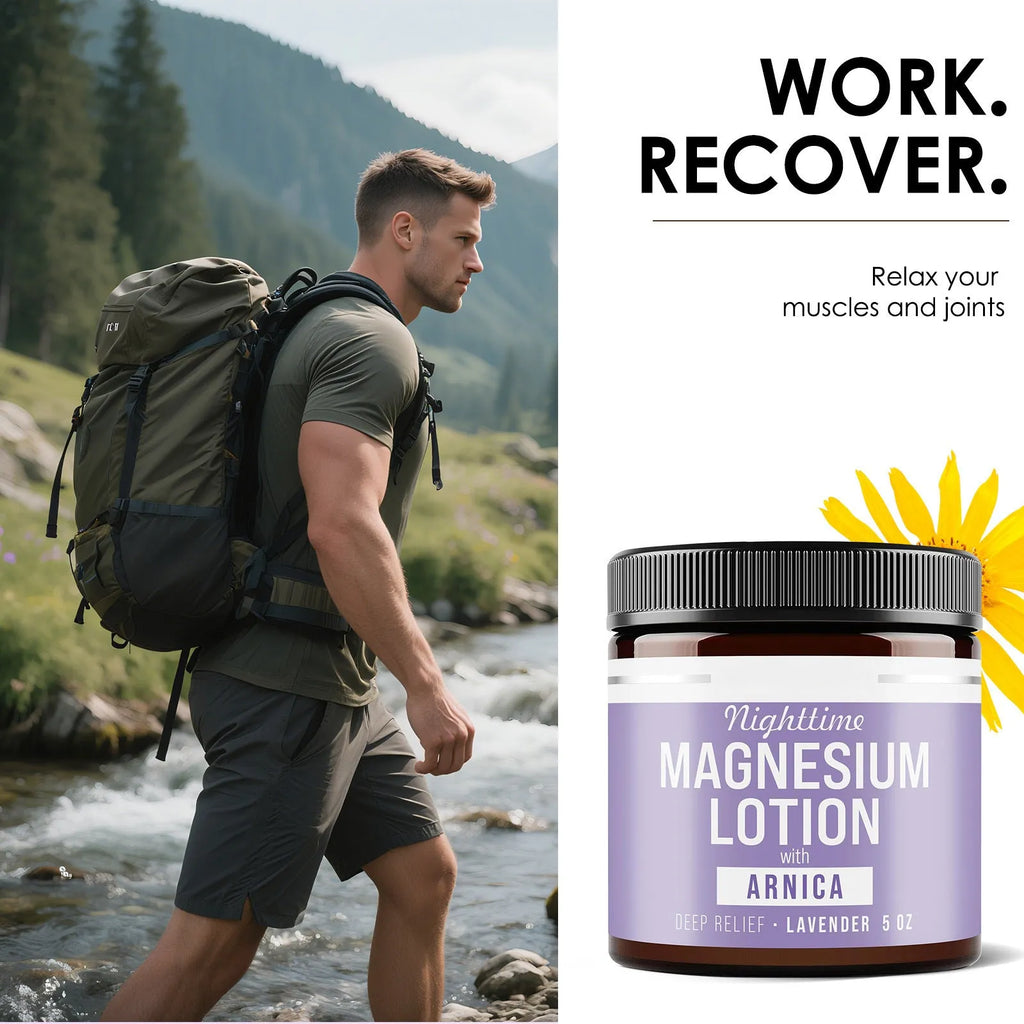 Square jar of Magnesium Body Butter Cream, 150ml volume, 7.1cm by 6.0cm.