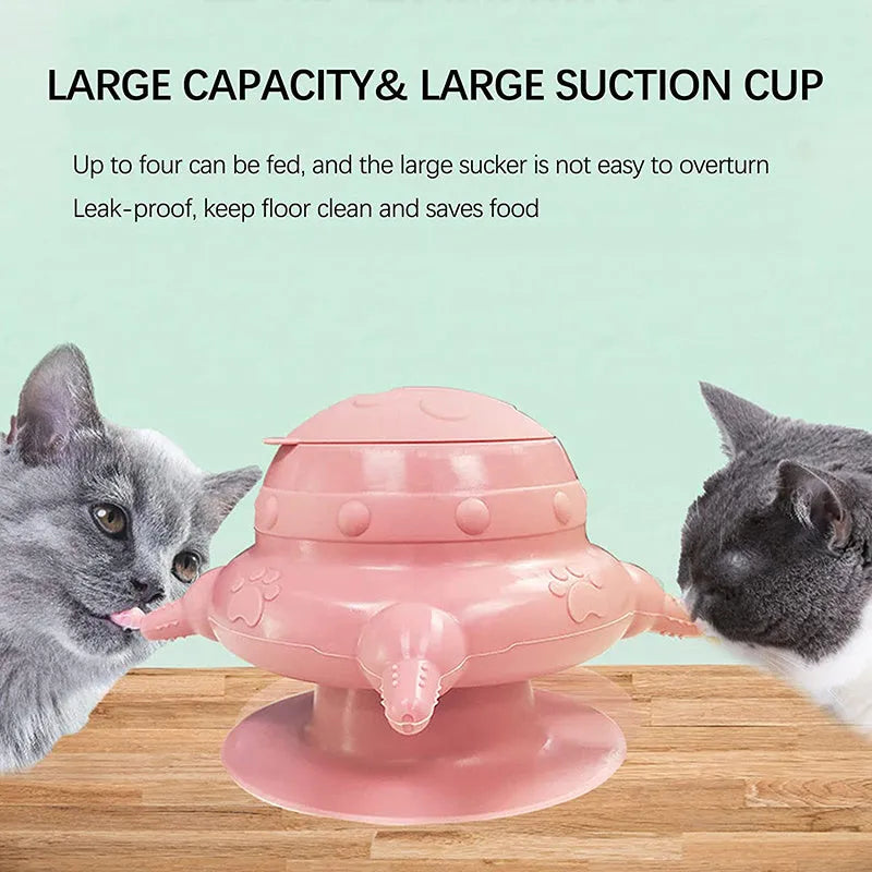 Pink silicone pet nursing device with bionic breast-shaped milk bowl for feeding puppies and kittens