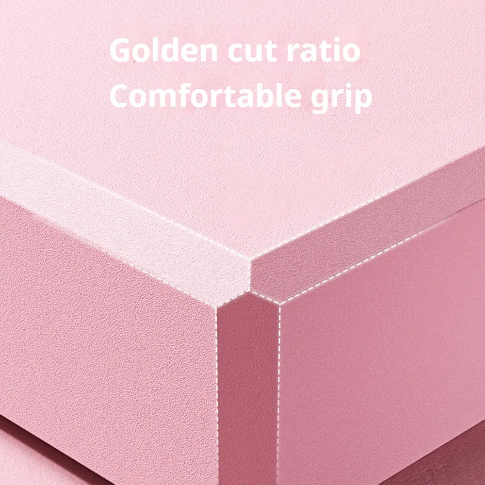 Solid colour EVA foam yoga block with grip ridges for exercise support